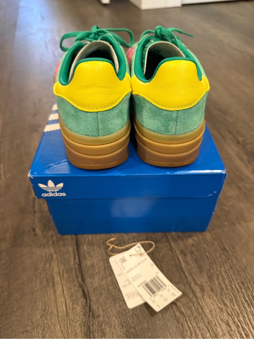Adidas – Gazelle Bold Platform Sneakers (Green/Pink/Sulfur) – Women's 8 - Picture 5 of 9